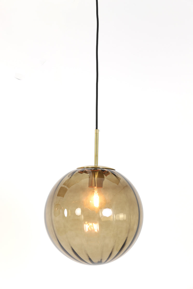 Hanging Lamp Ø30 cm Magdala Glass Brown+Gold