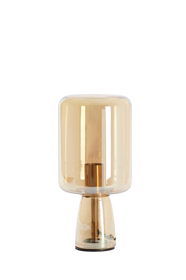 Table Lamp Ø16x32 cm Lotta Glass Amber+Gold