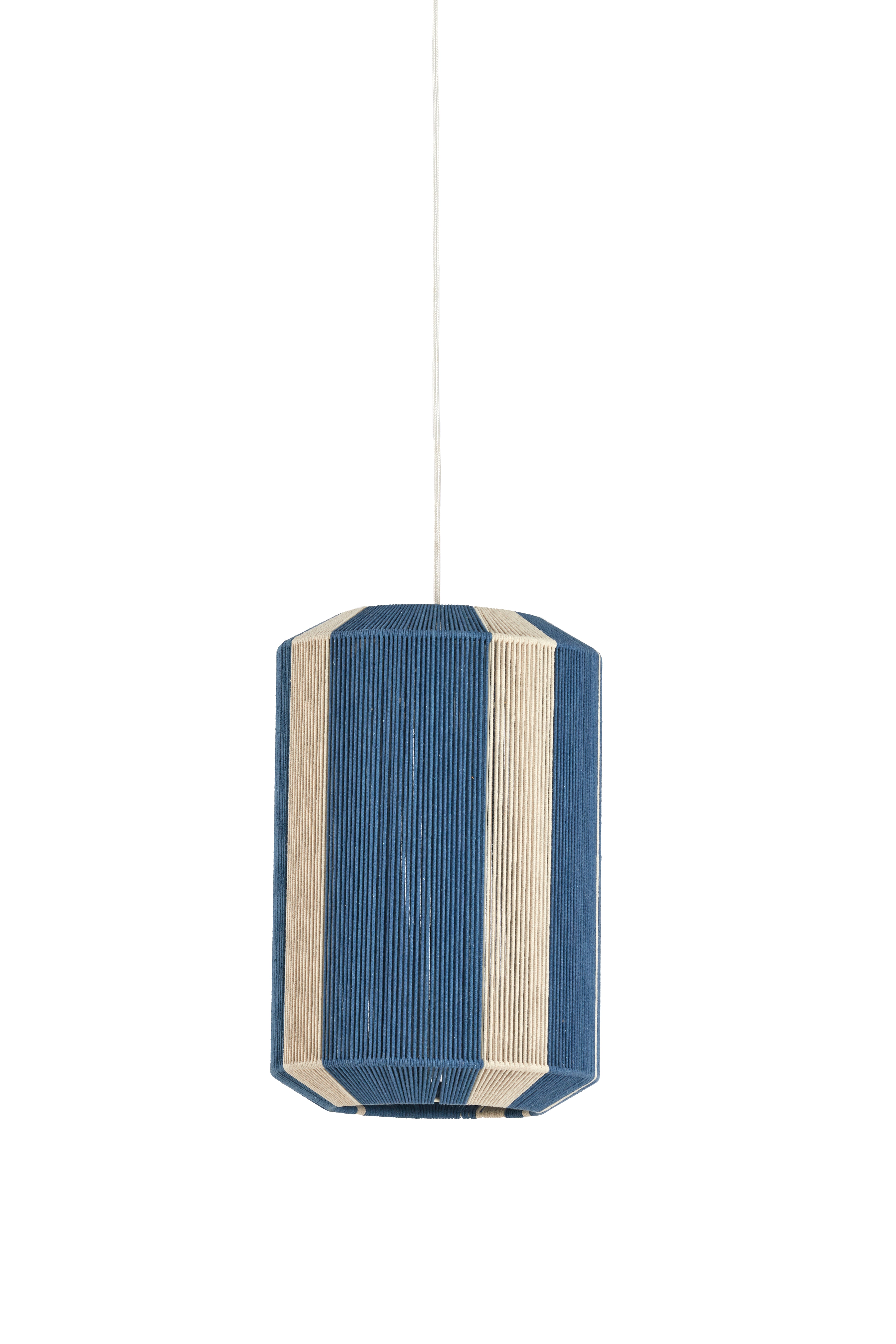 Hanging Lamp Ø30x46 cm Kozana Blue+Cream