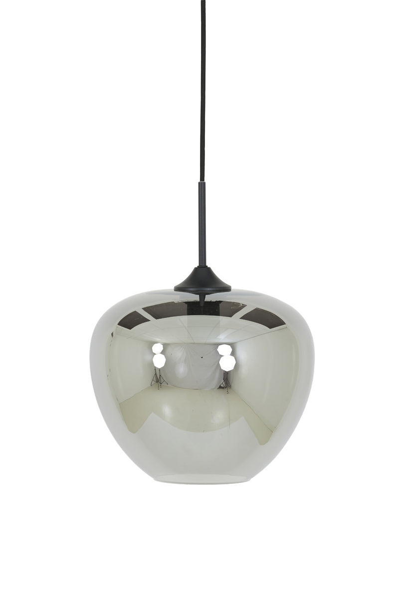 Hanging Lamp Ø30x25 cm Mayson Smoked Glass+Matt Black