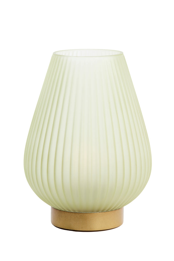 Table Lamp LED Ø21x28 cm Tajera Glass Matt Light Green+Gold