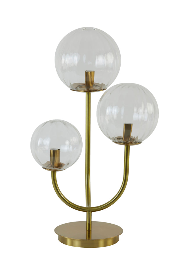 Table Lamp 3L E14 38x20x60 cm Magdala Glass Clear+Gold