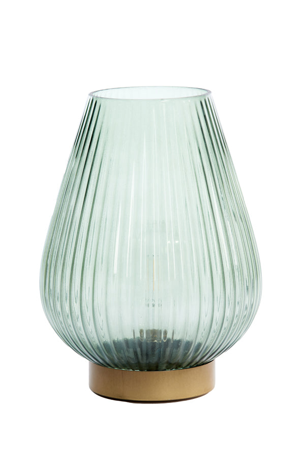 Table Lamp LED Ø21x28 cm Tajera Glass Dark Green+Gold