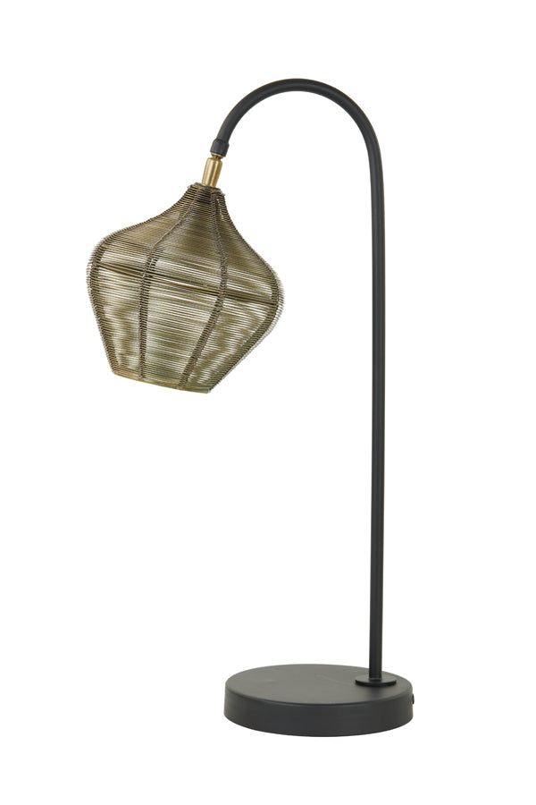 Table Lamp 27x20x61 cm Alvaro Antique Bronze+Matt Black