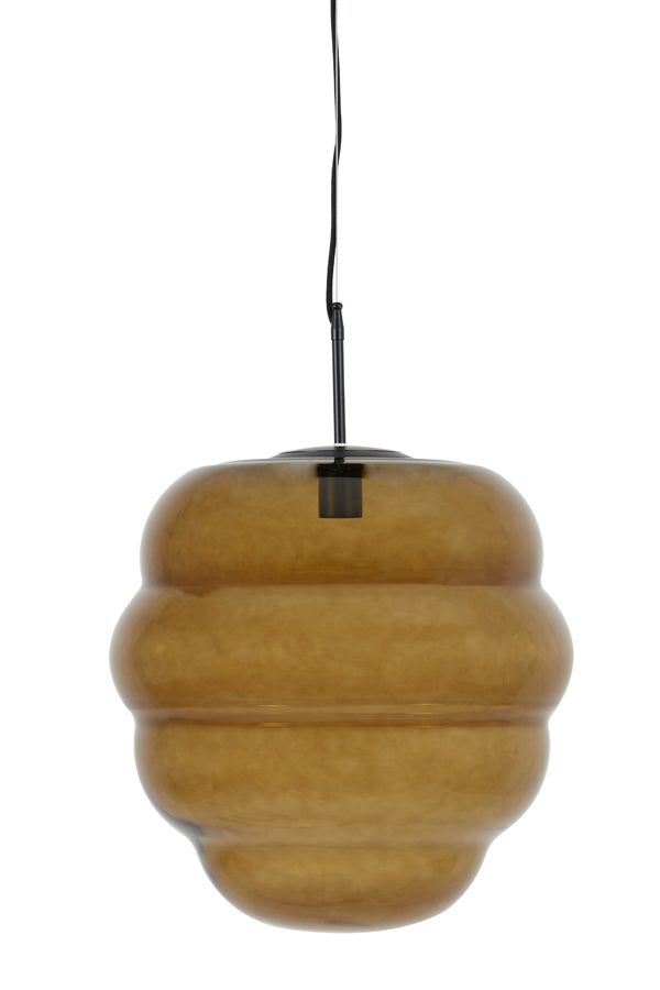 Hanging Lamp Ø45x48 cm Misty Glass Brown+Matt Black