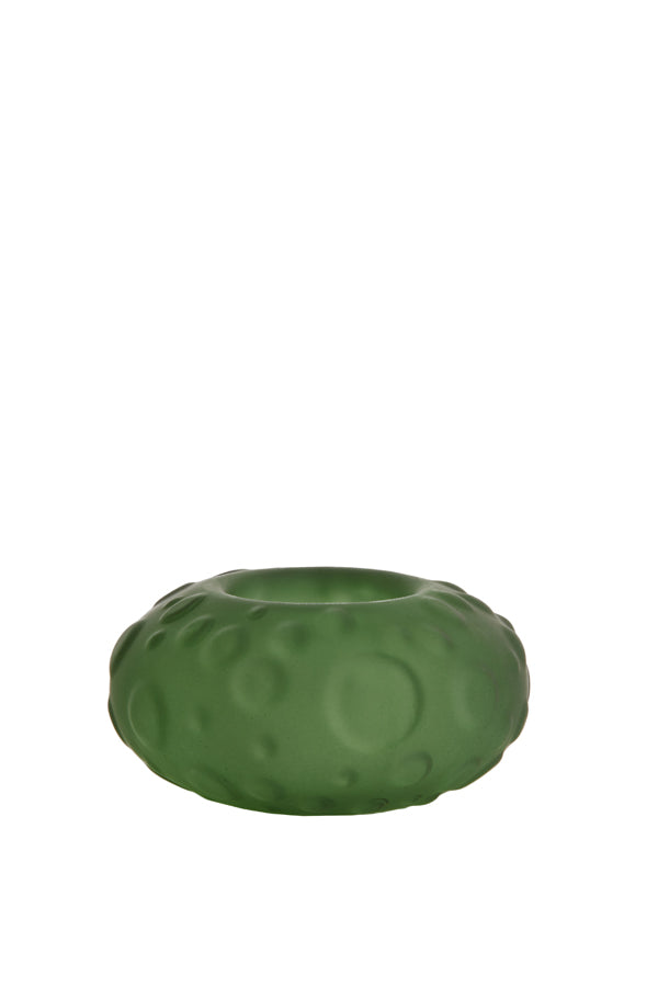 Tealight Ø10x6 cm Finley Glass Matt Dark Green