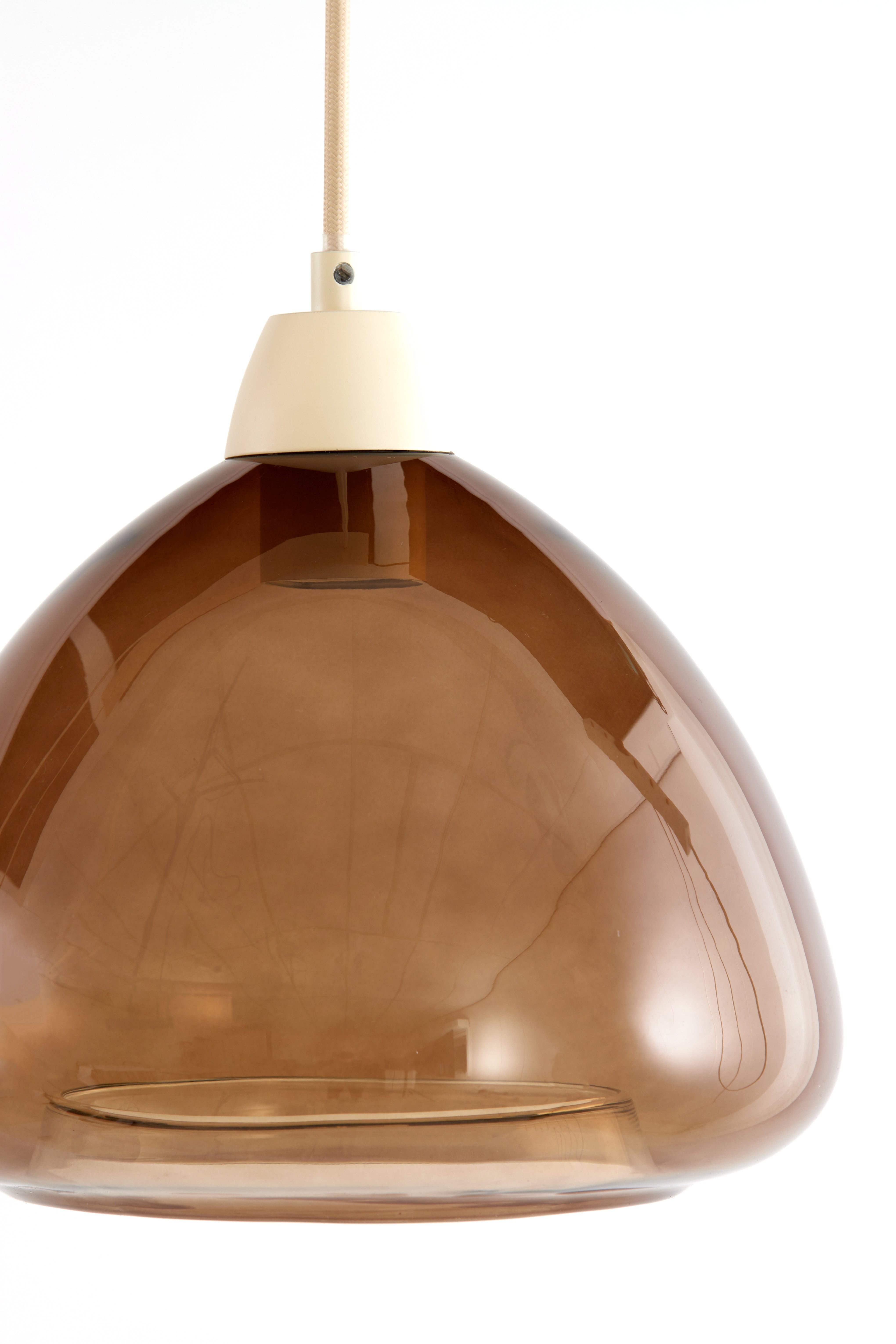 Hanging Lamp 3L 94x26x19 cm Bisho Glass Brown+Sand