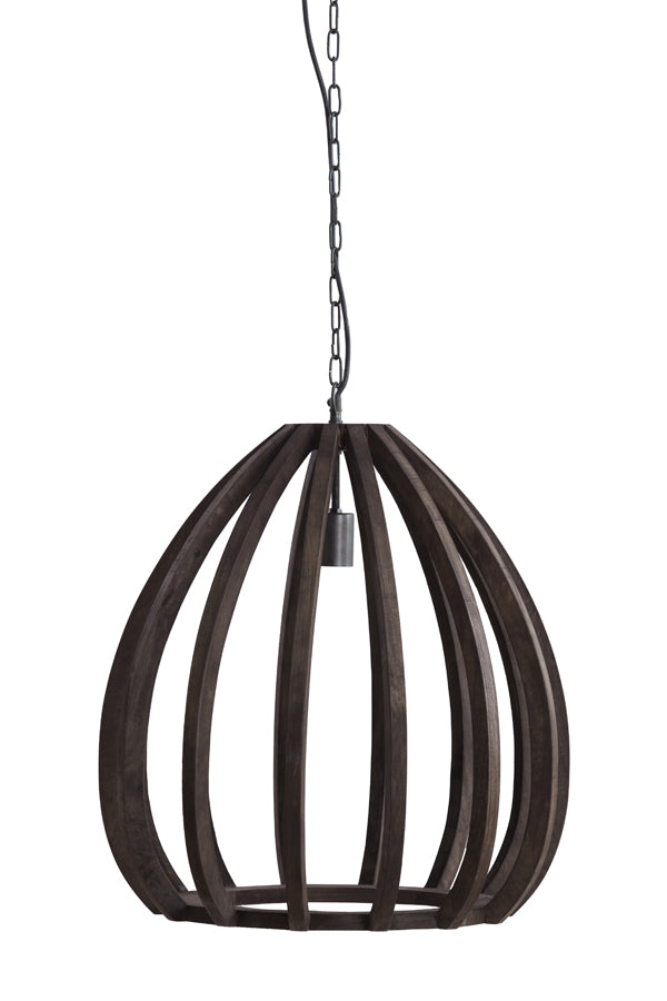 Hanging Lamp Ø50x54 cm Barsia Wood Dark Brown