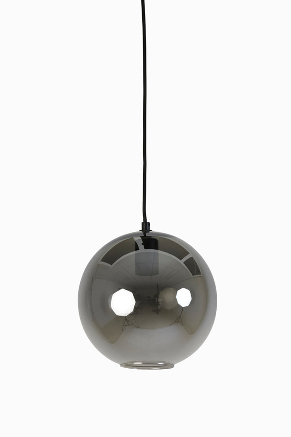 Hanging Lamp Ø25x22.5 cm Subar Matt Black+Smoked Glass