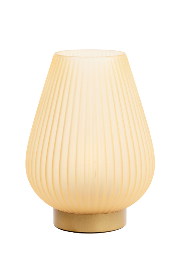 Table Lamp LED Ø21x28 cm Tajera Glass Matt Peach+Gold