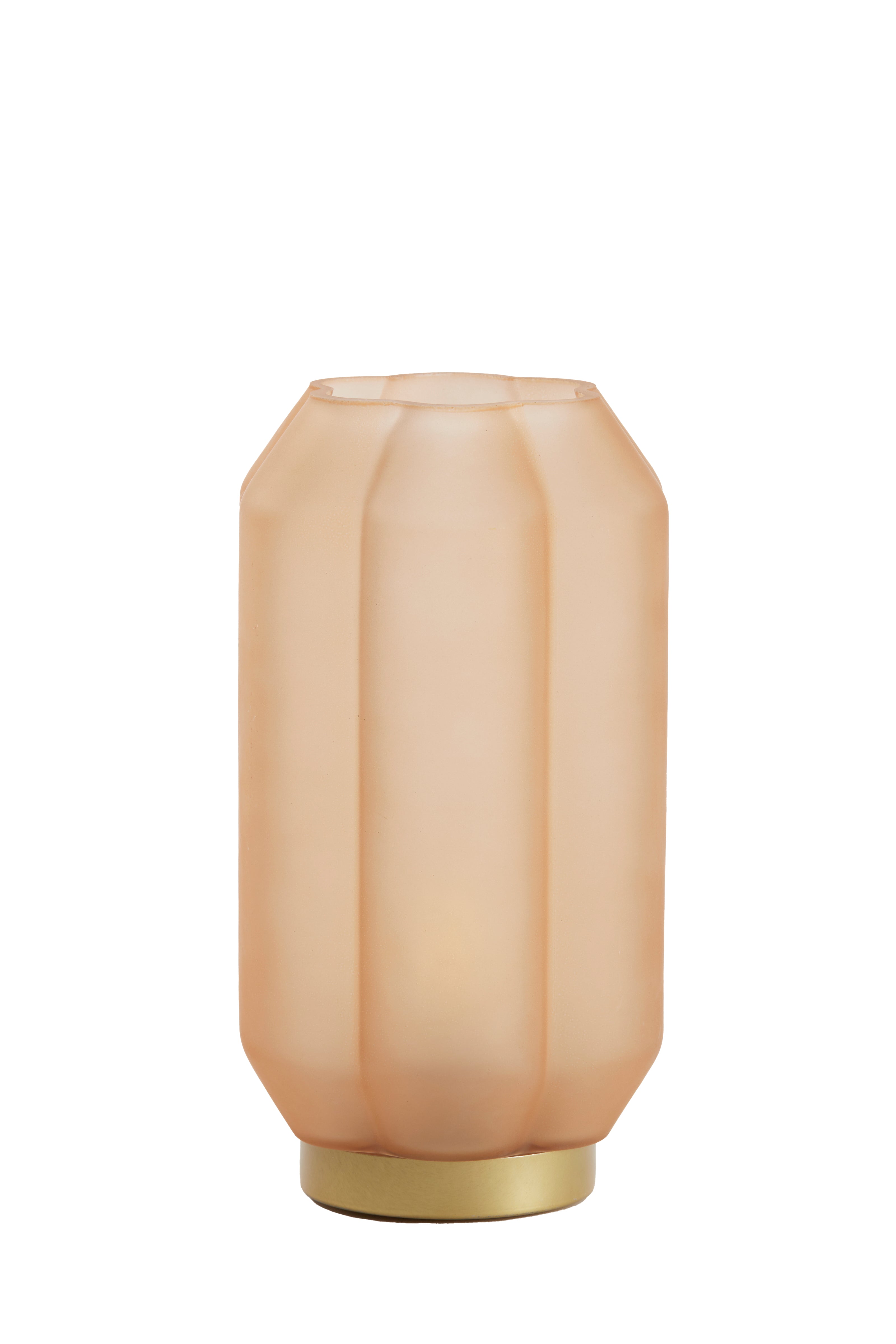 Table Lamp LED Ø15x27 cm Yvias Glass Matt Peach+Gold