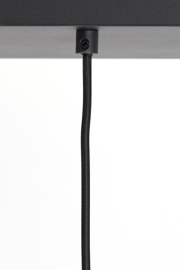 Hanging Lamp 3L 100x22x32 cm Lekar Black+Smoked Glass