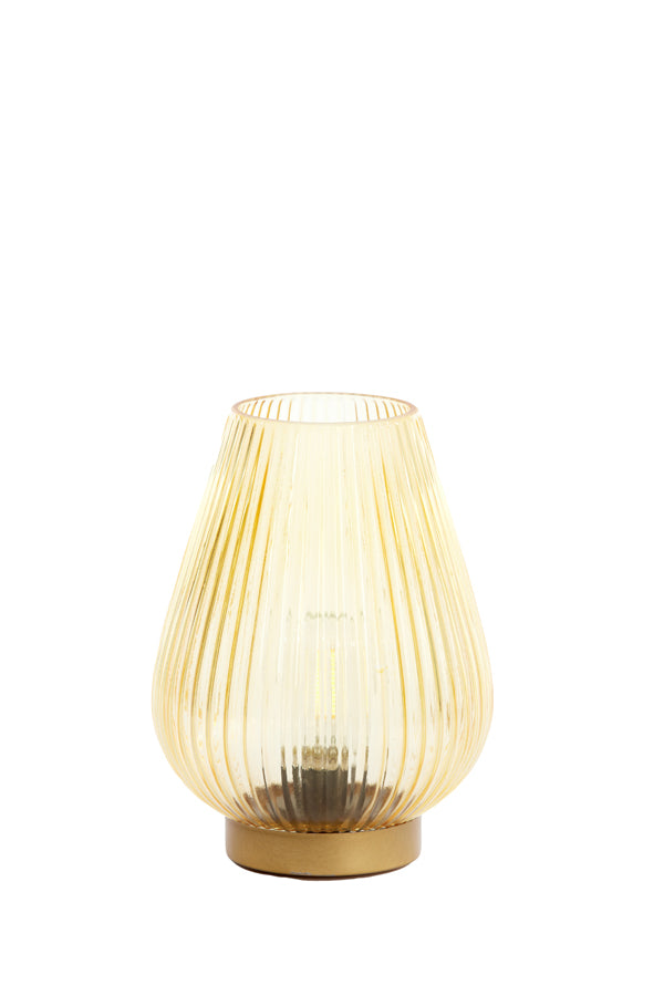 Table Lamp LED Ø14.5x19.5 cm Tajera Glass Ocher Yellow+Gold