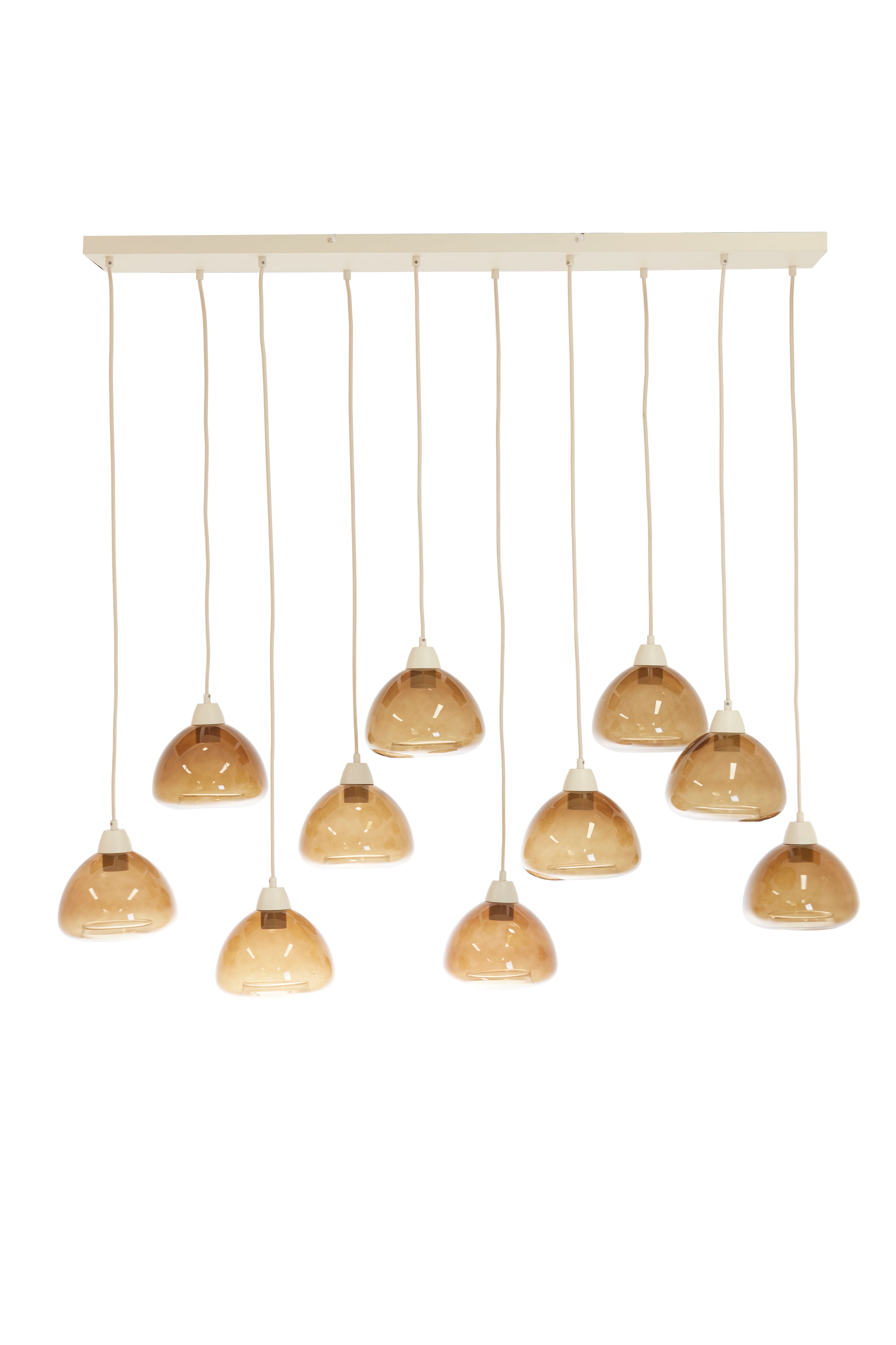 Hanging Lamp 10L 120x19x14 cm Bisho Glass Brown+Sand