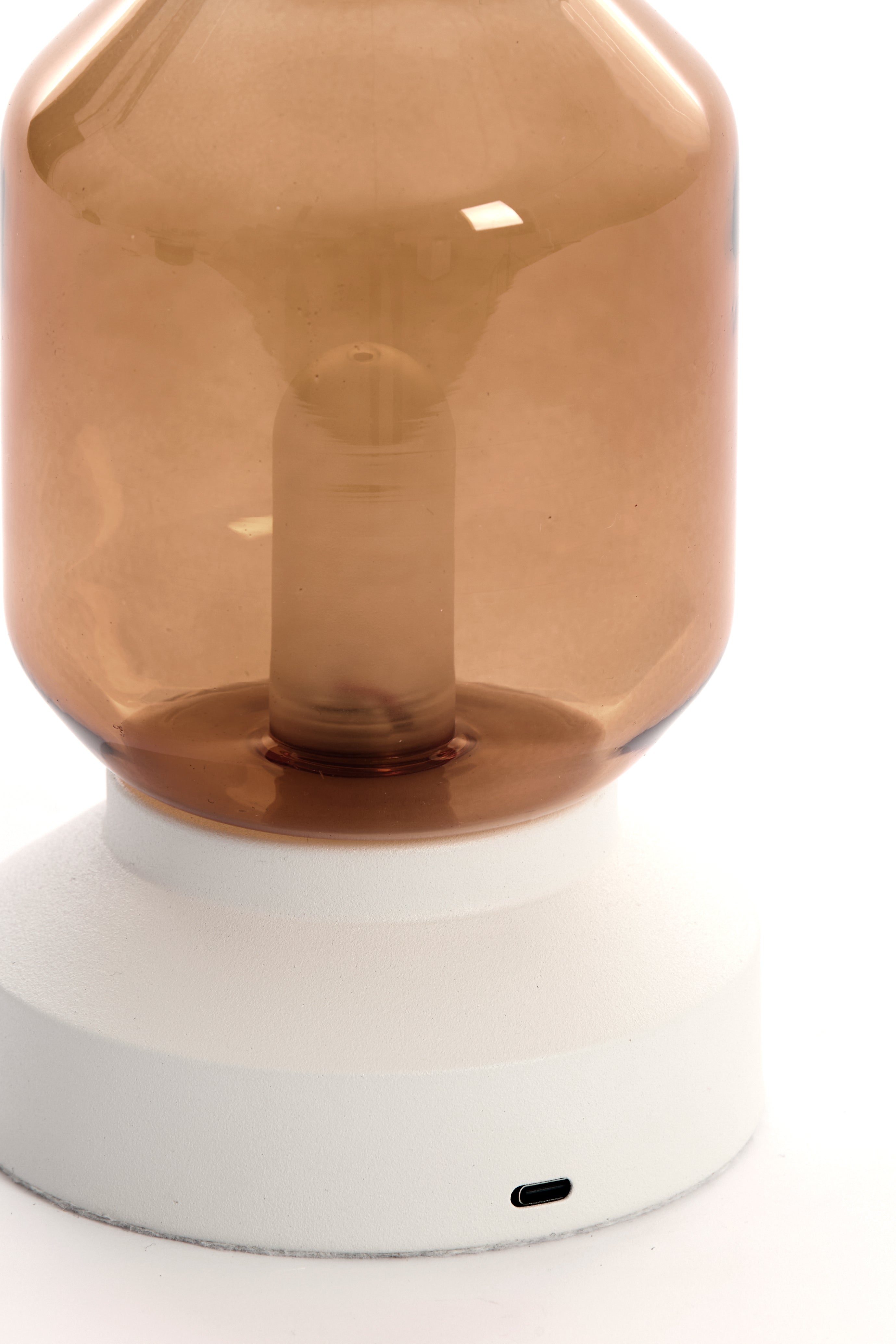 Table Lamp LED Ø11x19 cm Merey Glass Brown+Cream