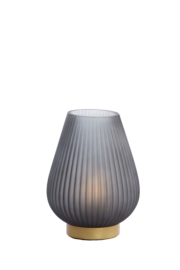 Table Lamp LED Ø14.5x19.5 cm Tajera Glass Matt Grey+Gold