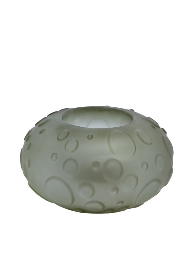 Tealight Ø10x6 cm Finley Glass Matt Olive Green