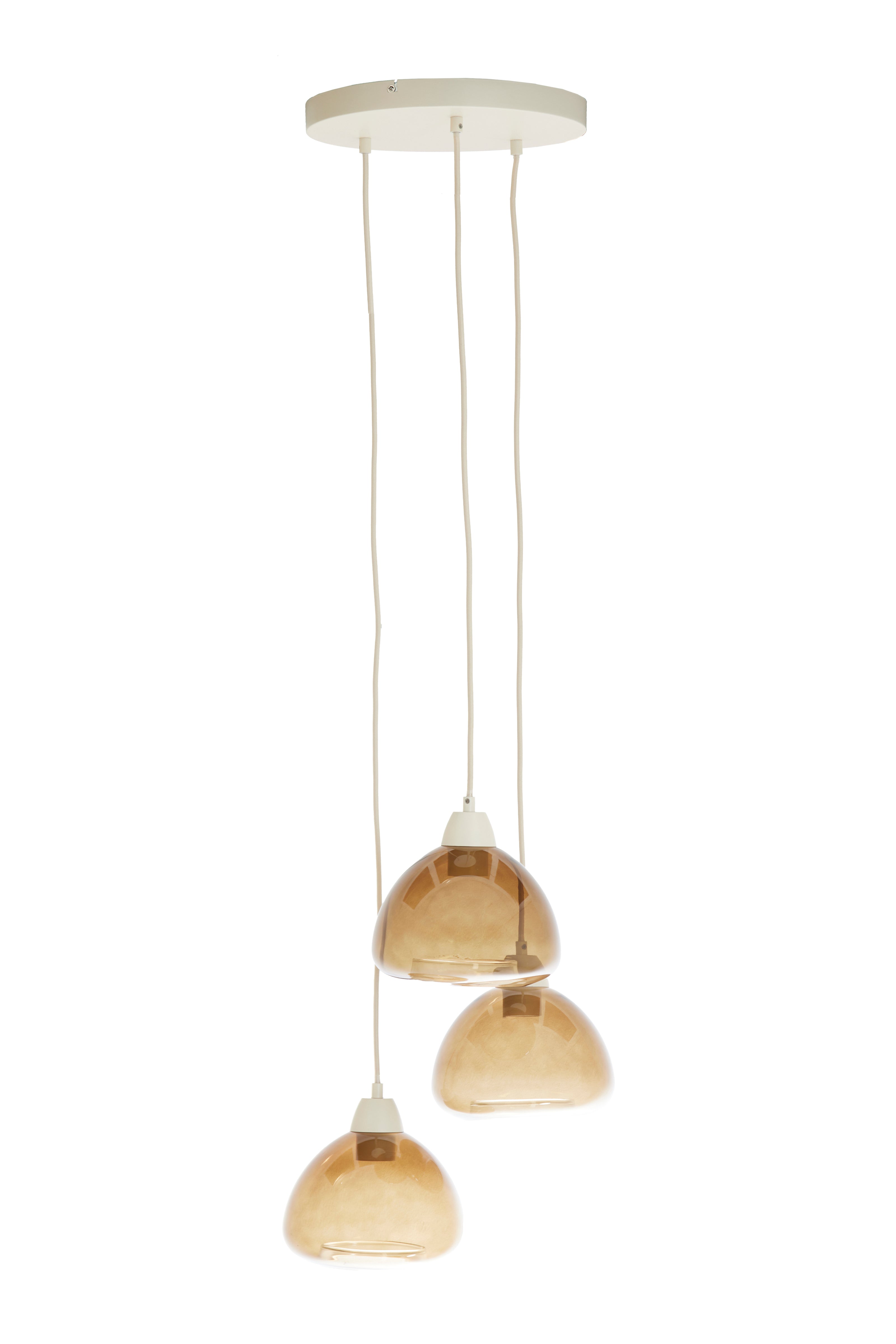 Hanging Lamp 3L Ø30x14 cm Bisho Glass Brown+Sand