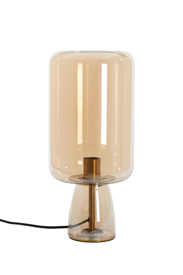 Table Lamp Ø21x45 cm Lotta Glass Amber+Gold