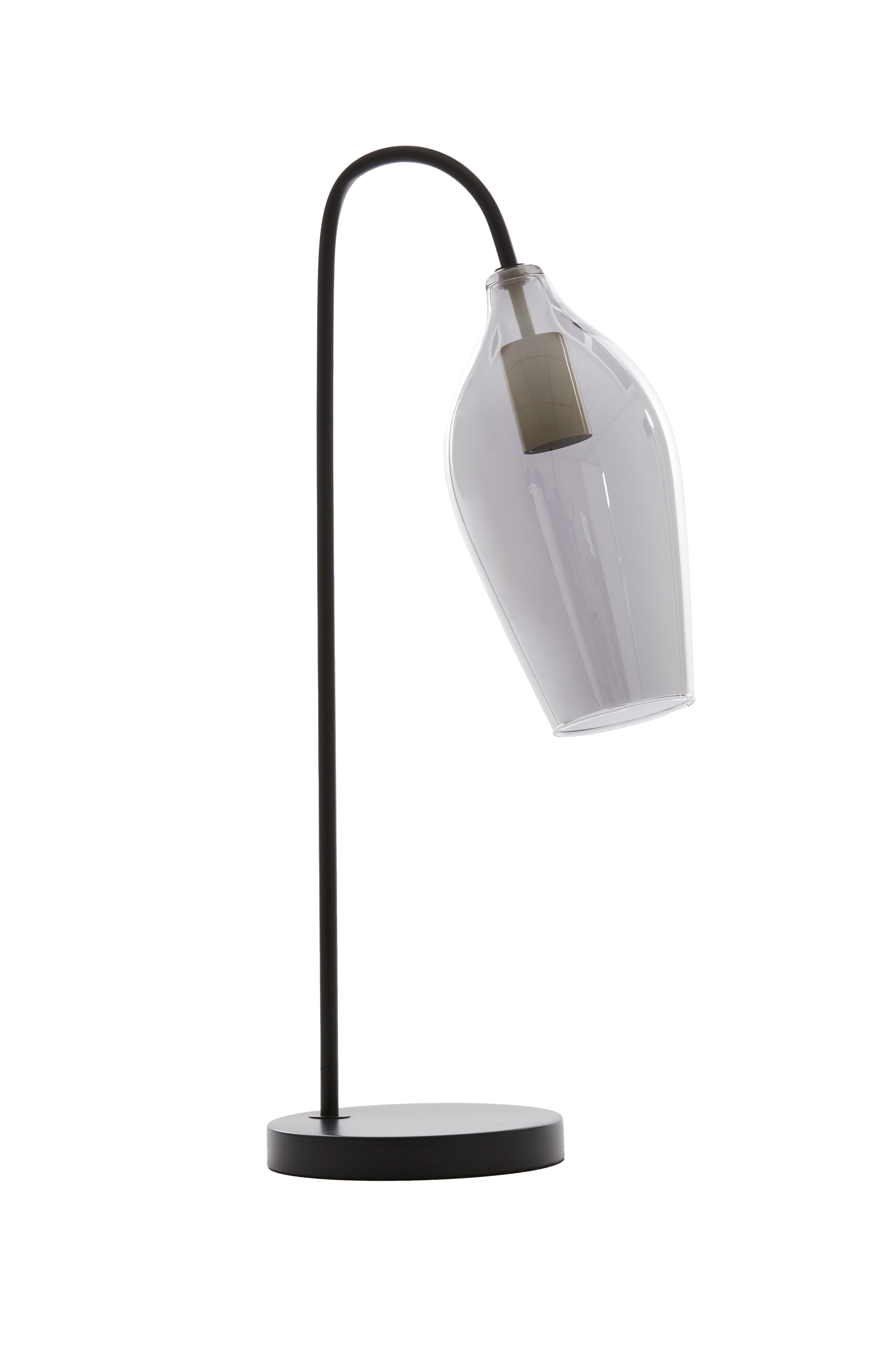 Table Lamp 35x20x51.5 cm Lukaro Glass Smoked+Matt Black