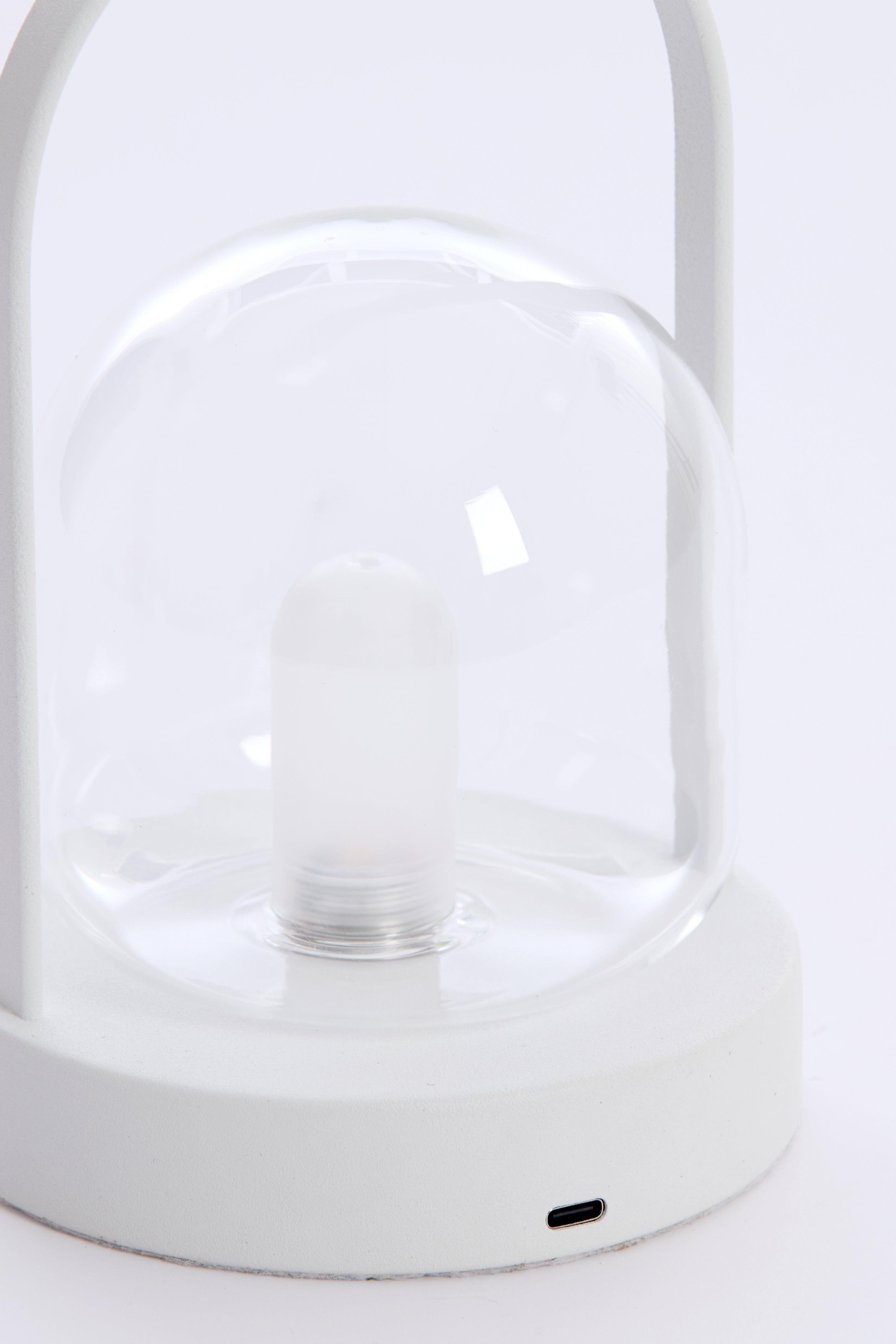 Table Lamp LED Ø12x19 cm Yeremi Glass Clear+Cream