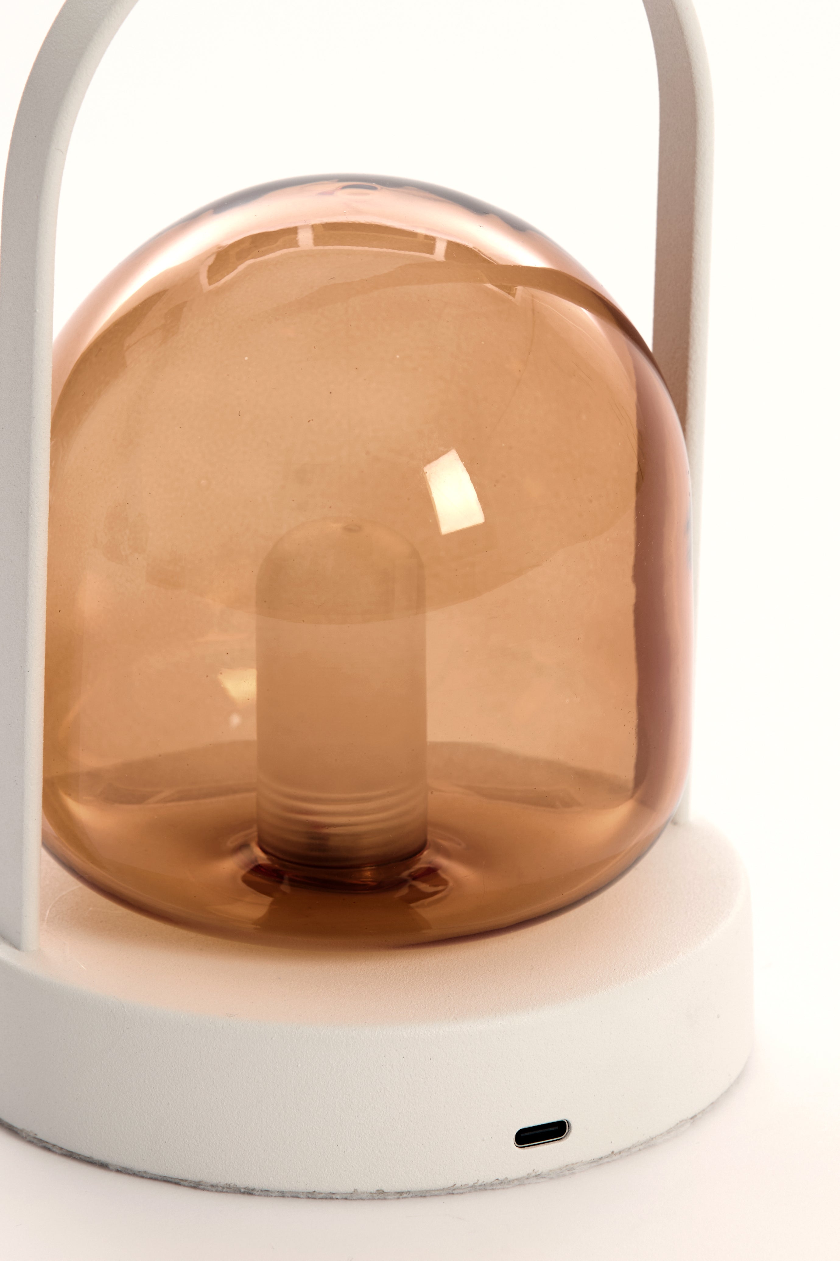 Table Lamp LED Ø12x19 cm Yeremi Glass Brown+Cream