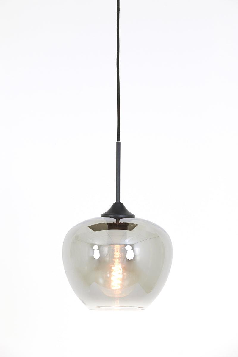 Hanging Lamp Ø23x18 cm Mayson Smoked Glass+Matt Black