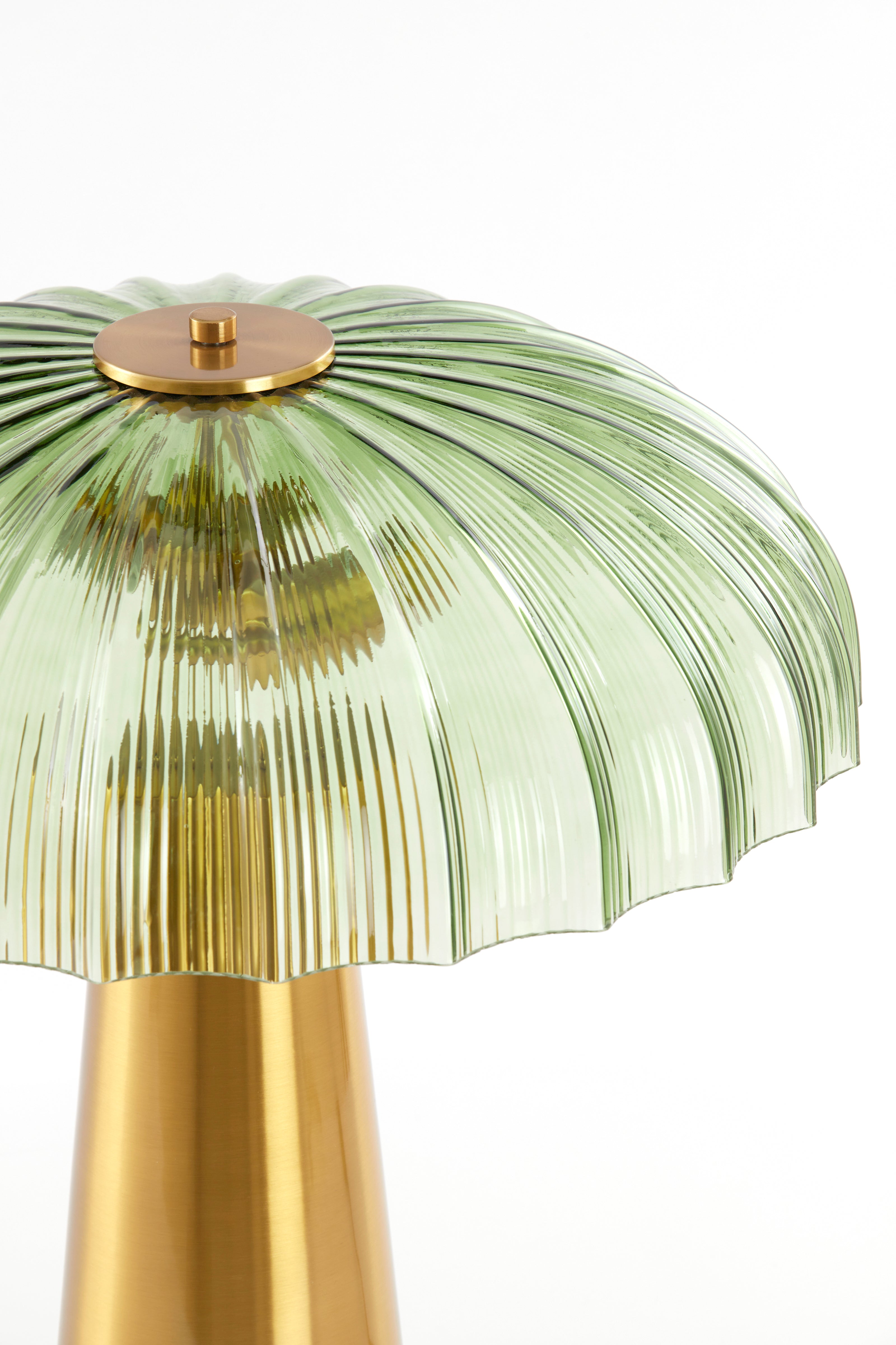 Table Lamp 2L Ø50x51 cm Fungo Glass Green+Gold