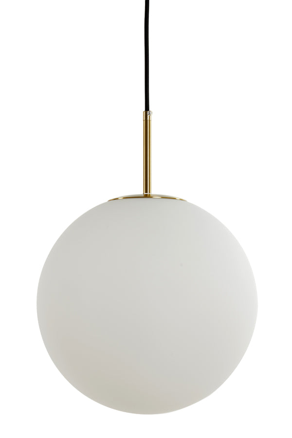 Hanging Lamp Ø40 cm Medina Antique Bronze+Glass Matt White