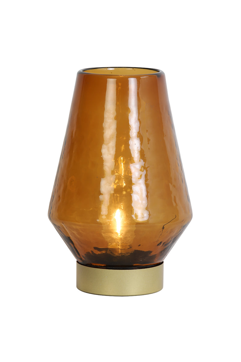 Table Lamp LED Ø16x23.5 cm Jaya Glass Brown+Gold