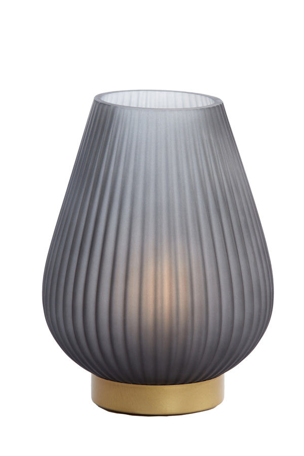 Table Lamp LED Ø21x28 cm Tajera Glass Matt Grey+Gold