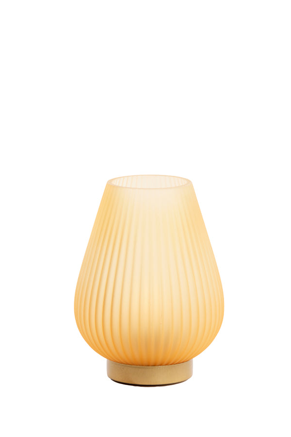 Table Lamp LED Ø14.5x19.5 cm Tajera Glass Matt Peach+Gold