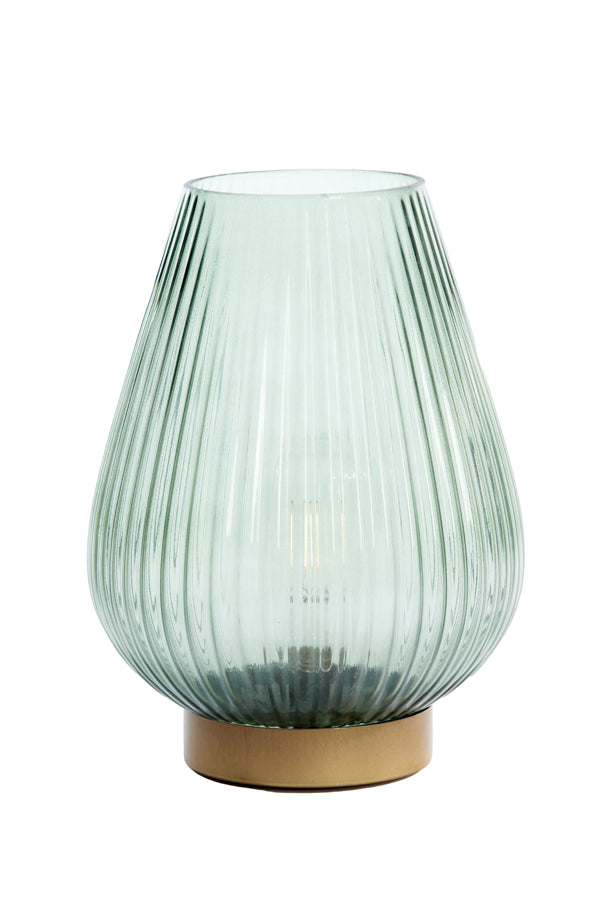 Table Lamp LED Ø21x28 cm Tajera Glass Dark Green+Gold