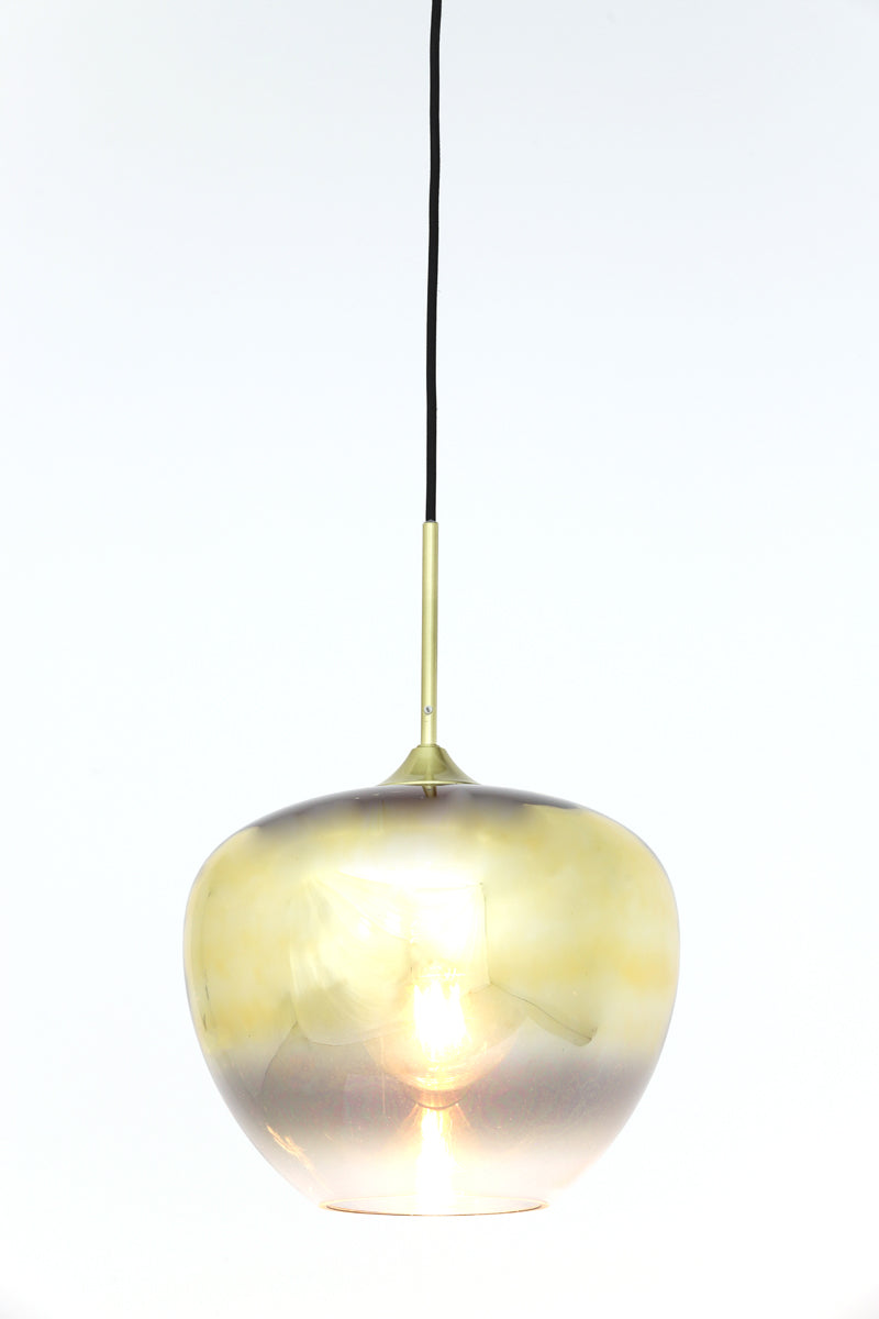 Hanging Lamp Ø30x25 cm Mayson Glass Gold-Clear+Gold