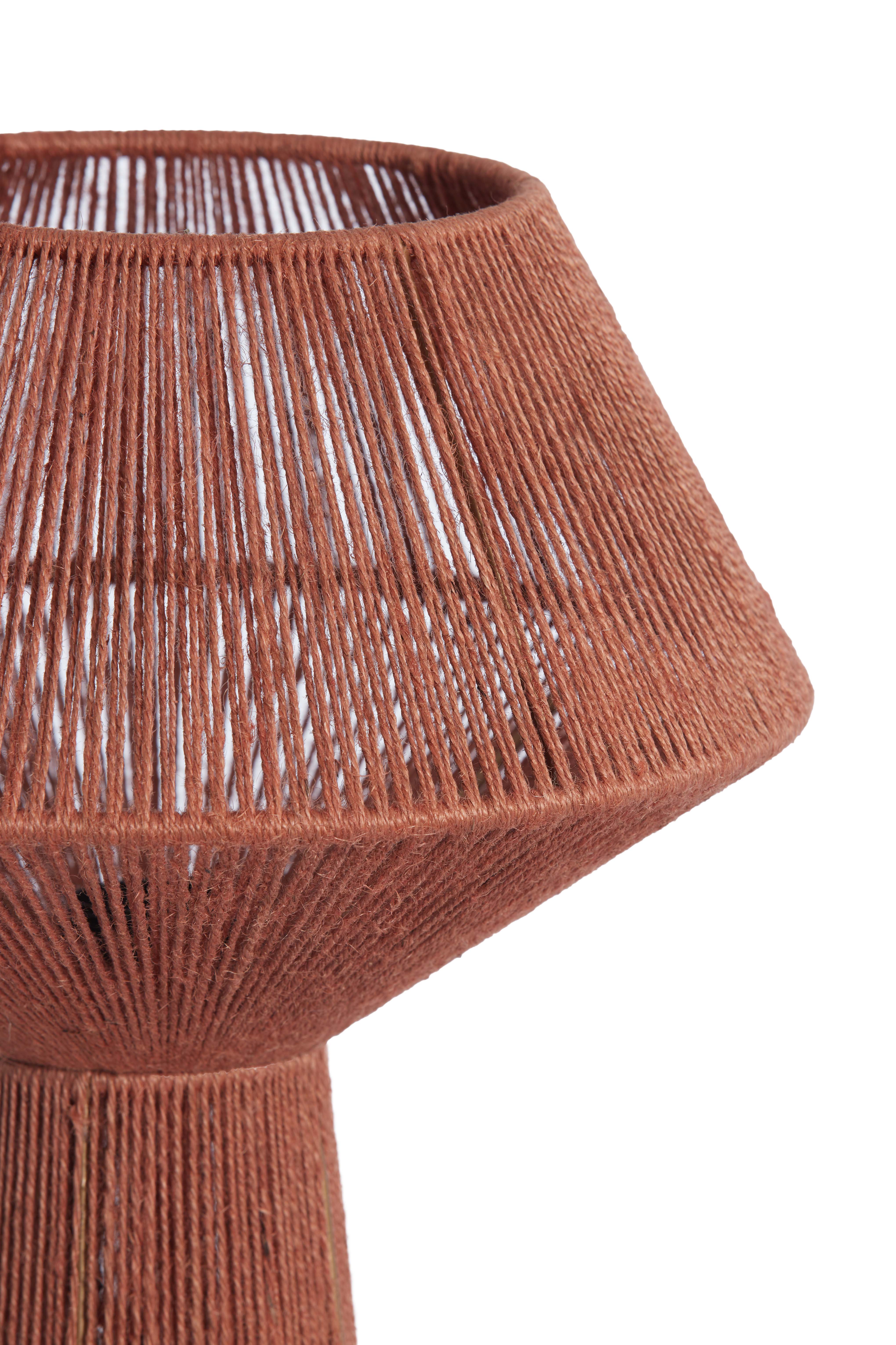 Table Lamp Ø36x57 cm Fugia Jute Brick Red