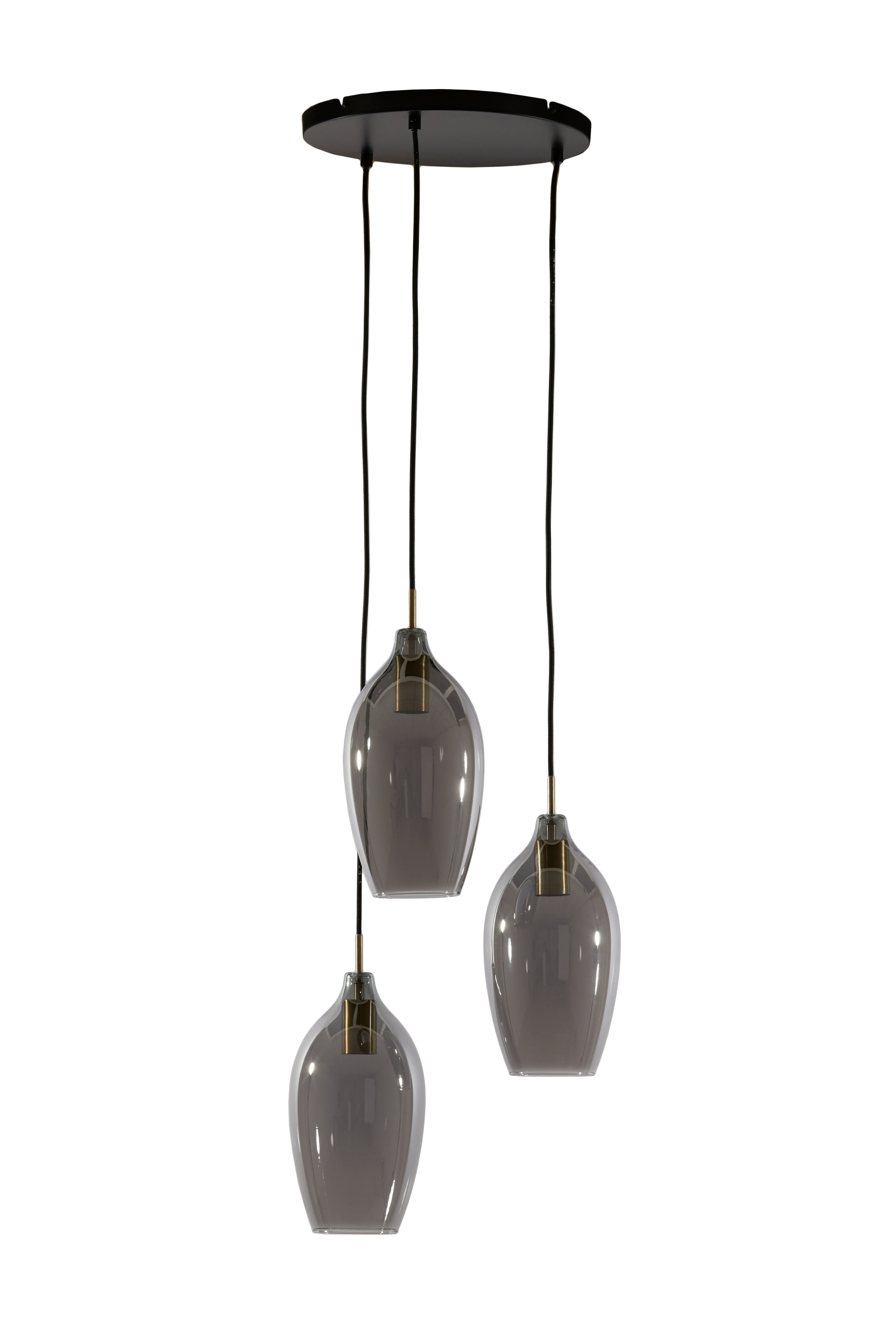 Hanging Lamp 3L Ø35x32 cm Lukaro Antique Bronze+Glass Smoked