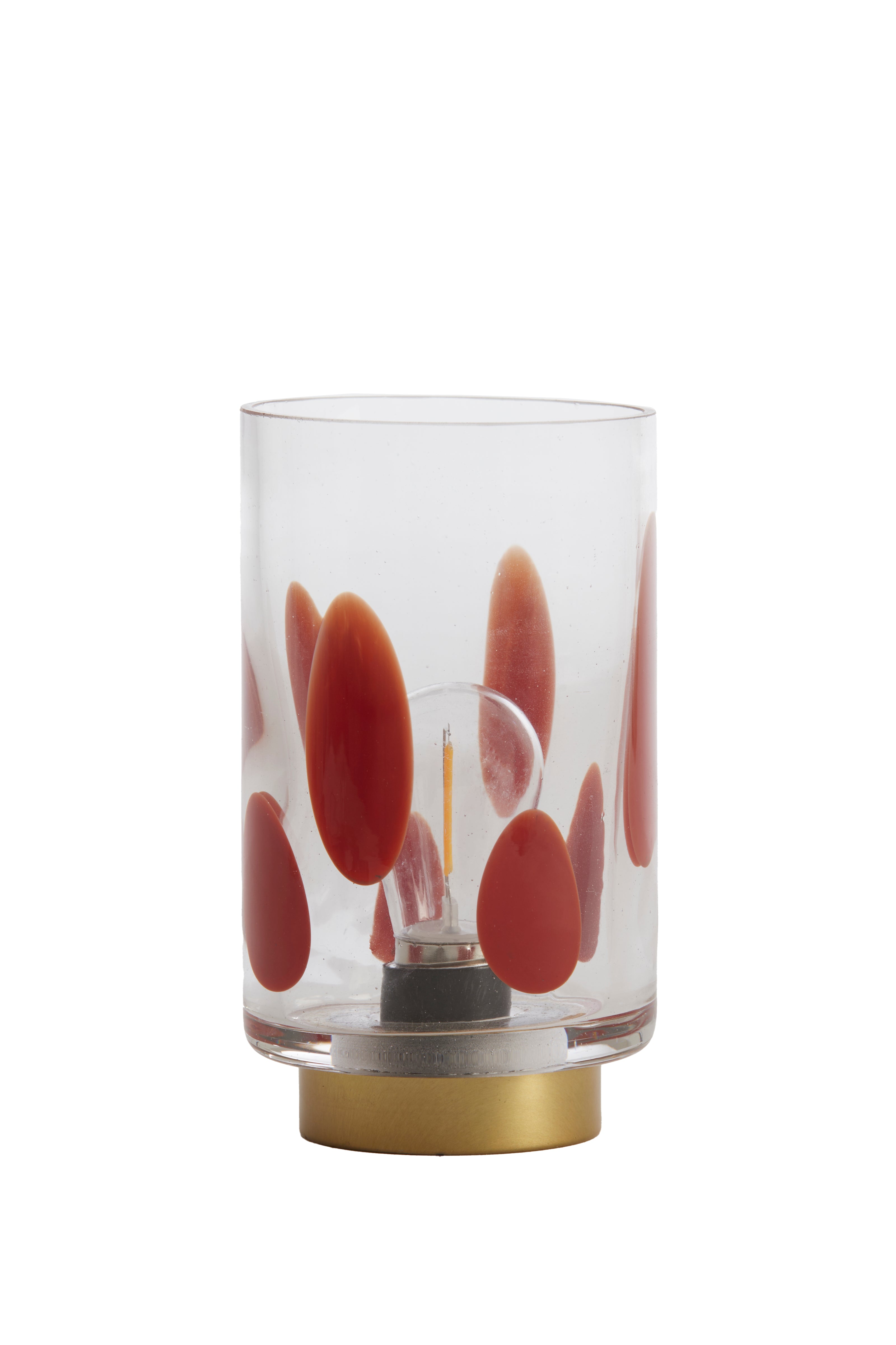 Table Lamp LED Ø10x17 cm Nenon Glass Clear-Coral