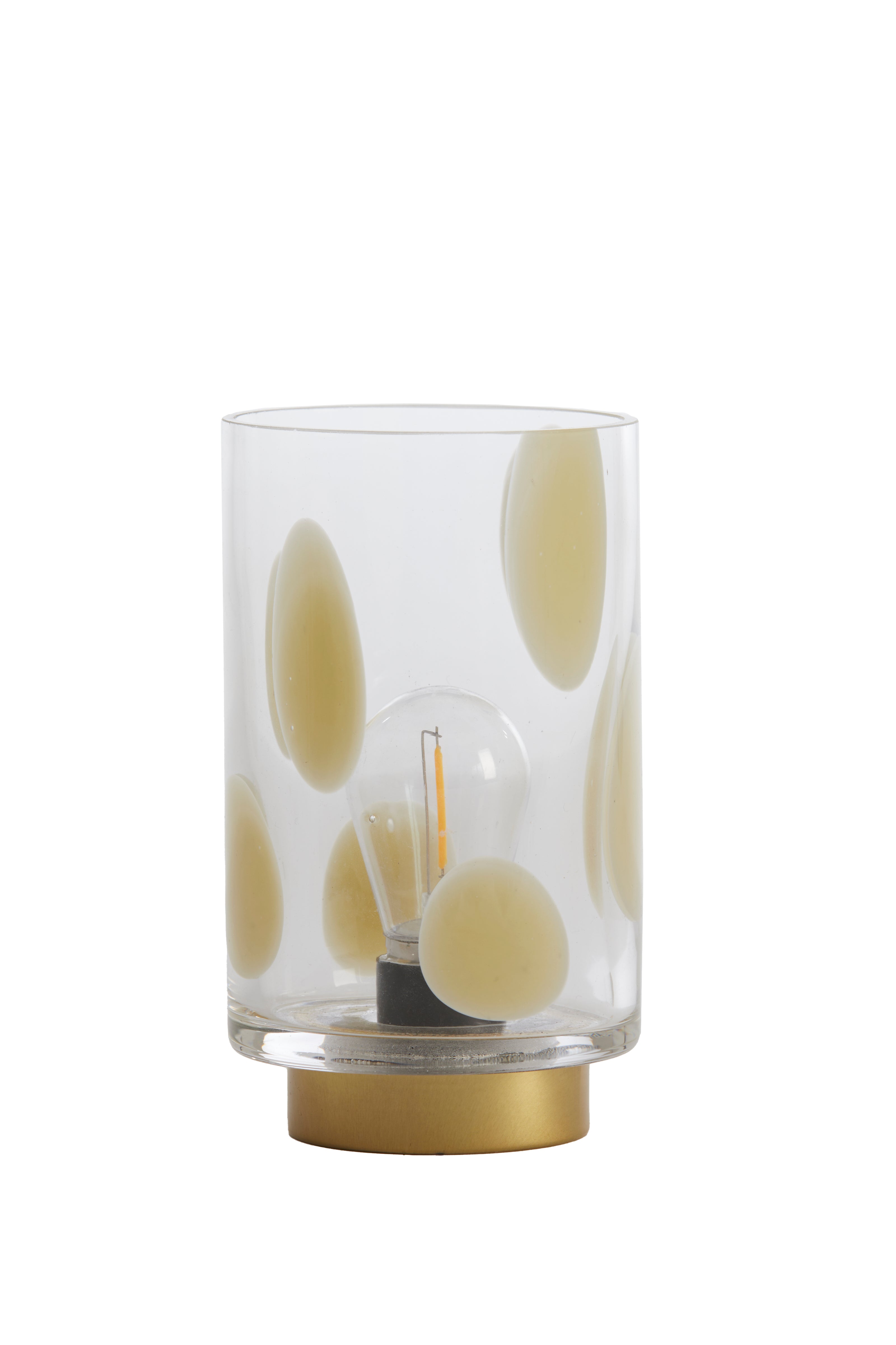 Table Lamp LED Ø10x17 cm Nenon Glass Clear-Cream