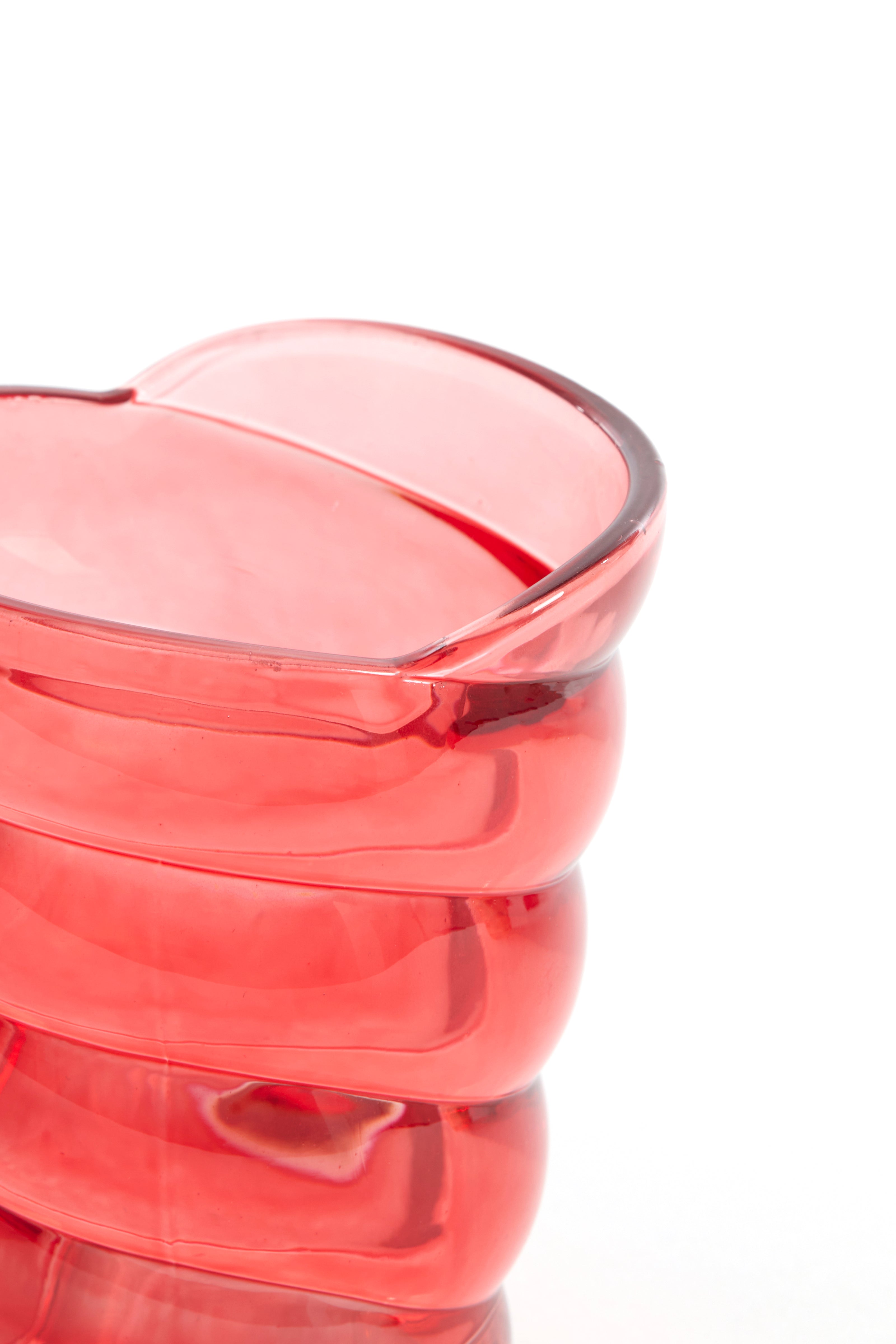 Tealight 10.5x7x12.5 cm Malea Glass Red