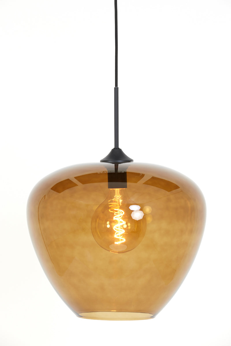 Hanging Lamp Ø40x34 cm Mayson Glass Brown+Black