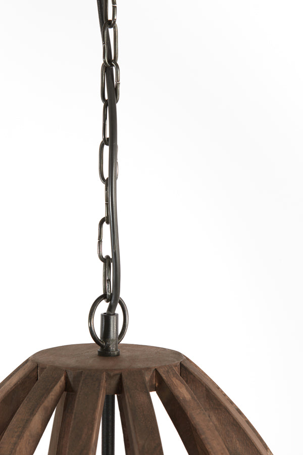 Hanging Lamp Ø38x46 cm Haranka Wood Chocolate Brown