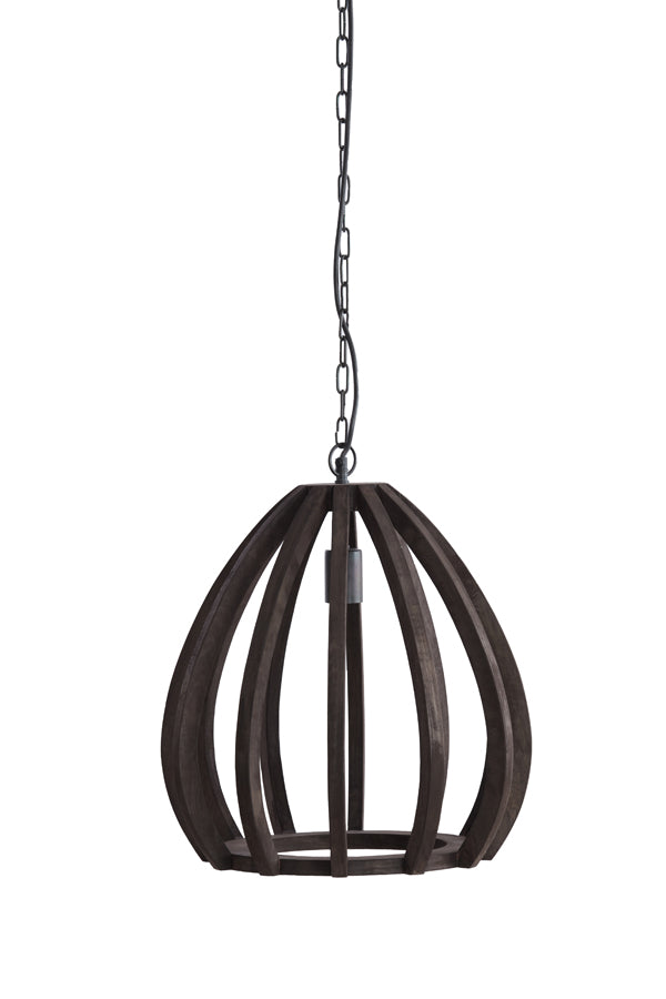 Hanging Lamp Ø40x42 cm Barsia Wood Dark Brown