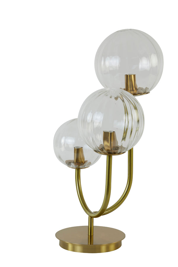 Table Lamp 3L E14 38x20x60 cm Magdala Glass Clear+Gold